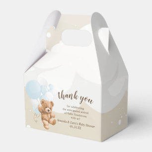 Caja Para Regalos Oso de peluche azul polvoriento con globos