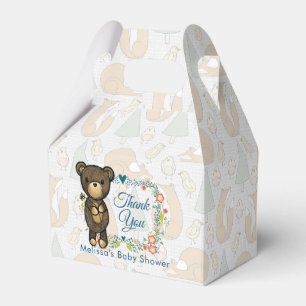 Caja Para Regalos Oso de peluche con flores Baby Shower
