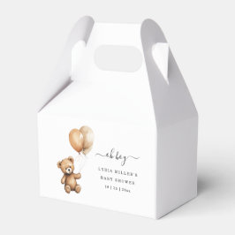 Caja Para Regalos Oso de peluche Ducha de bebé con globos Neutro de 