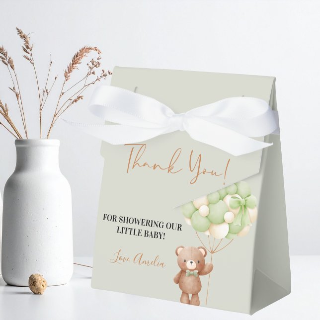 Caja Para Regalos Oso de peluche verde neutro Oh bebé globo (Subido por el creador)