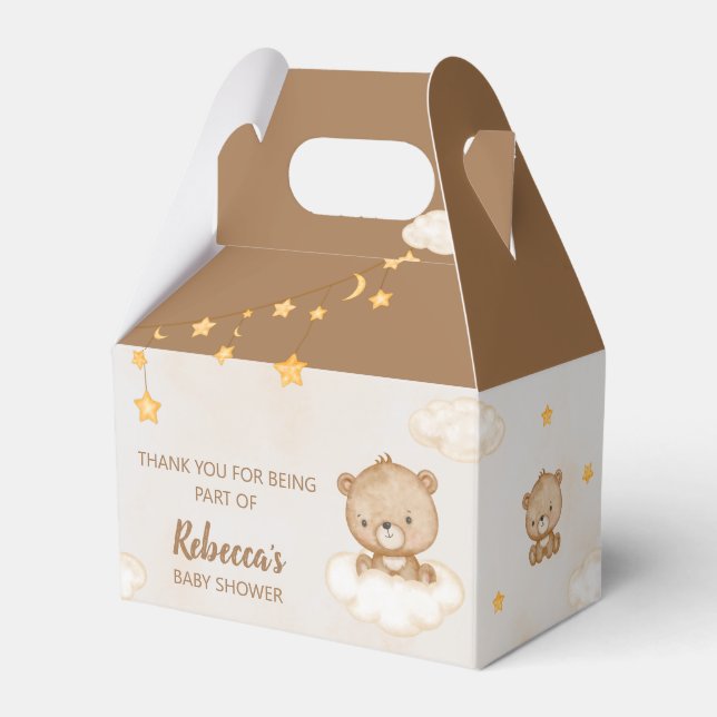 Caja Para Regalos Oso Marrón Cuerdo Que Podemos Esperar Baby Shower (Front Side)