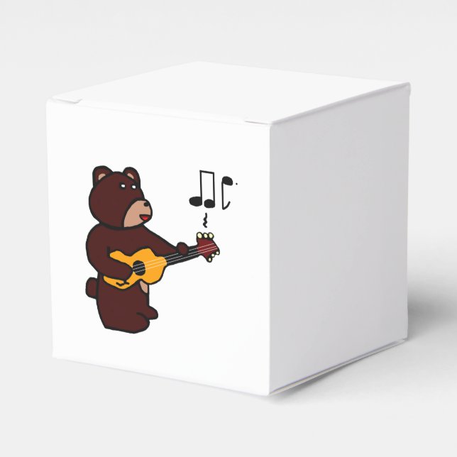 Caja Para Regalos Oso marrón lindo tocando guitarra música Personali (Costado Anverso)