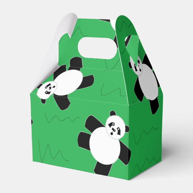 Caja Para Regalos Oso panda tendido sobre la hierba (Front Side)