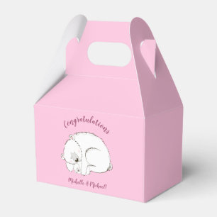 Caja Para Regalos Oso Polar Rosa