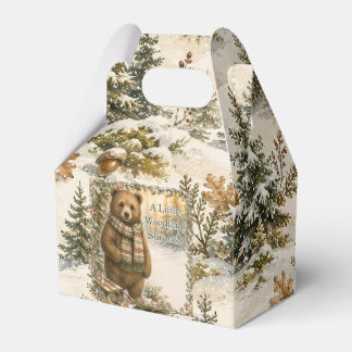 Caja Para Regalos Oso suave de bosque invernal cumpleaños