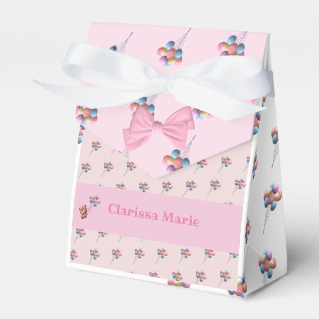 Caja Para Regalos Oso y globos personalizados (Front Side)