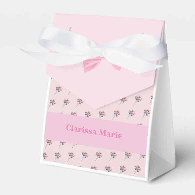 Caja Para Regalos Oso y globos personalizados (Front Side)