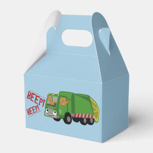 Caja Para Regalos Osos conduciendo un camión de basura