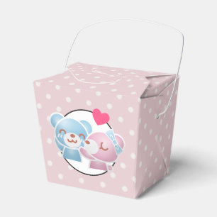 Caja Para Regalos Osos de KIssing sobre los puntos de polka