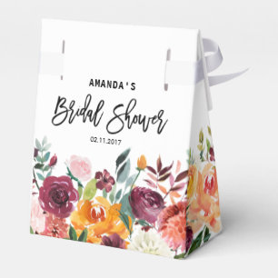 Caja Para Regalos Otoño Borgoña Rubor Floral Blossom Bridal Shower