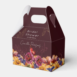 Caja Para Regalos Otoño Burgundy Watercolor Floral Bridal Shower