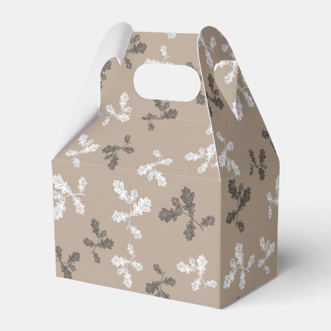 Caja Para Regalos Otoño Foliage deja patrón marrón (Front Side)