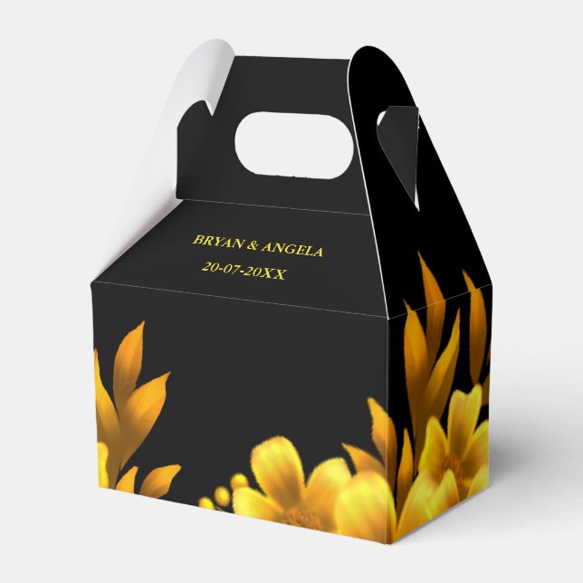 Caja Para Regalos Otoño romance faux gold & blackfloral geométrico (Front Side)
