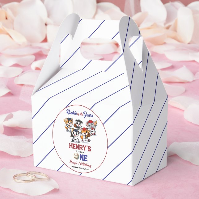 Caja Para Regalos Our Little Animals Baseball 1st Birthday Party (Boda)