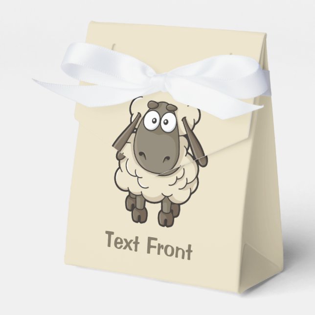Caja Para Regalos Oveja Personalizado Beige (Front Side)