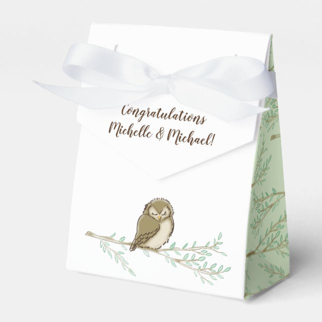 Caja Para Regalos Owl Baby Shower Woodland (Front Side)