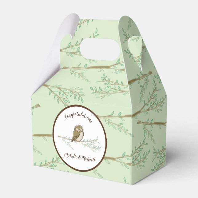 Caja Para Regalos Owl Baby Shower Woodland (Front Side)