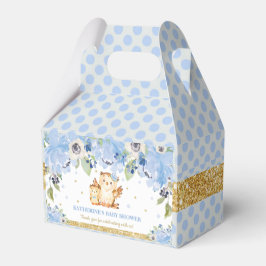 Caja Para Regalos Owl Blue Floral Baby Shower Gracias