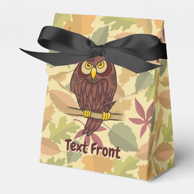 Caja Para Regalos Owl Personalizado Favor Box (Front Side)