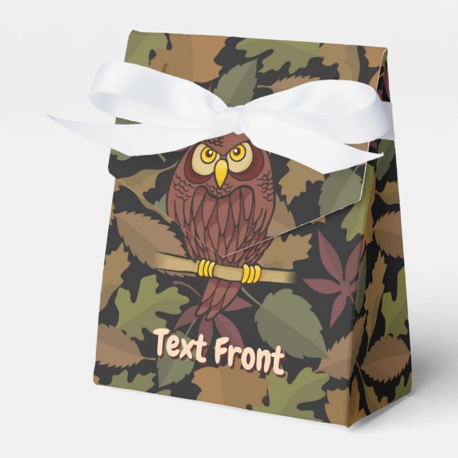 Caja Para Regalos Owl Personalizado Favor Box (Front Side)