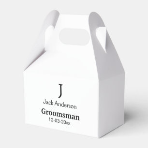 Caja Para Regalos Padrino personalizado nombre simple minimalista
