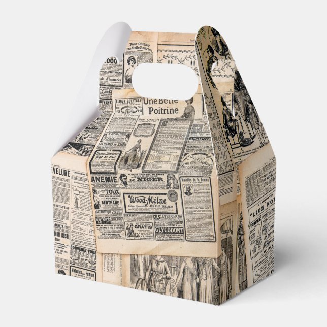 Caja Para Regalos Página de anuncios de periódicos antiguos (Front Side)