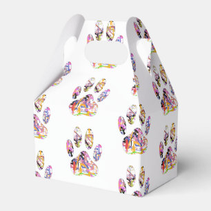 Caja Para Regalos Paint Splatt Dog Paw Print