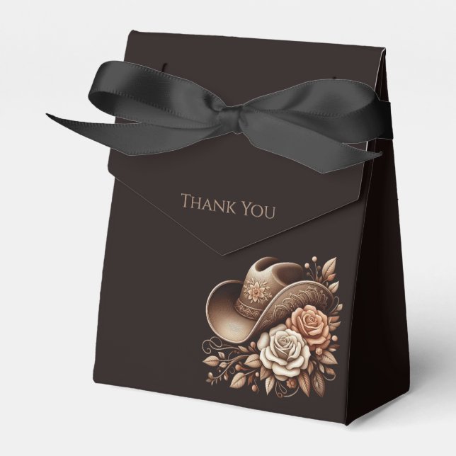 Caja Para Regalos País Gorra de Vaquera Occidental con Flores (Front Side)