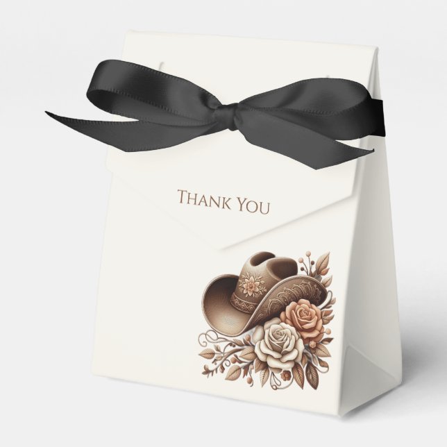 Caja Para Regalos País Gorra de Vaquera Occidental con Flores (Front Side)