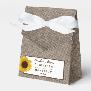 Caja Para Regalos País Rústico Girasol y Boda Burlap