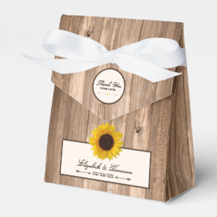 Caja Para Regalos País Rústico Girasol y Boda de Madera Marrón