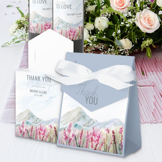 Caja Para Regalos Paisaje acuático del Boda Mountain Meadow (Wedding thank you favor boxes from Mountain Meadow collection)