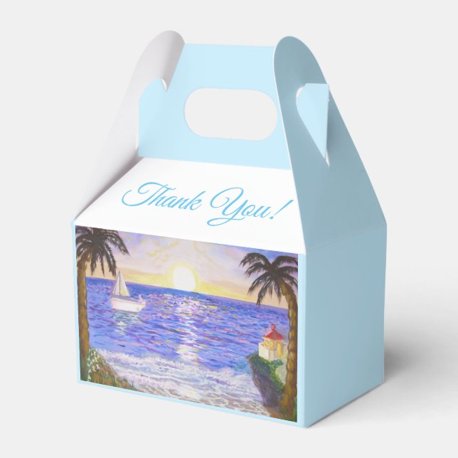 Caja Para Regalos Paisaje de playa Gracias (Front Side)