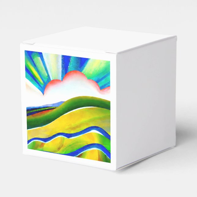 Caja Para Regalos Paisaje del arcoiris Sunburst (Costado Anverso)