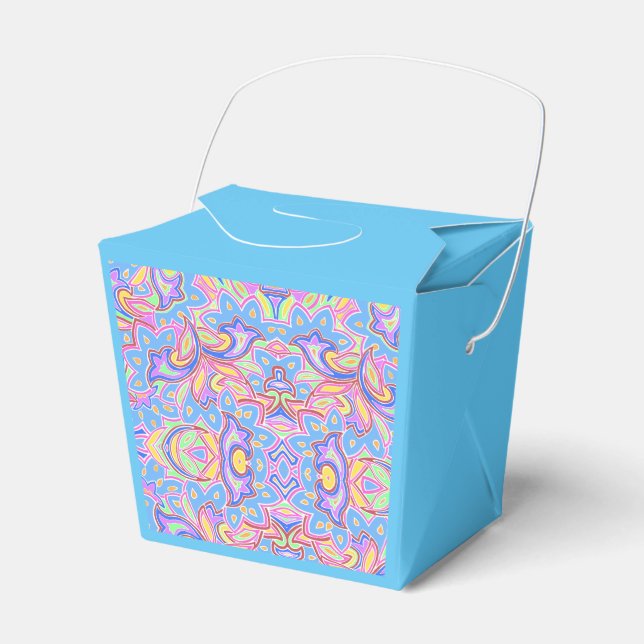 Caja Para Regalos Paisley Multi Personalized Favor Box (Front Side)