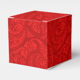 Caja Para Regalos Paisley roja