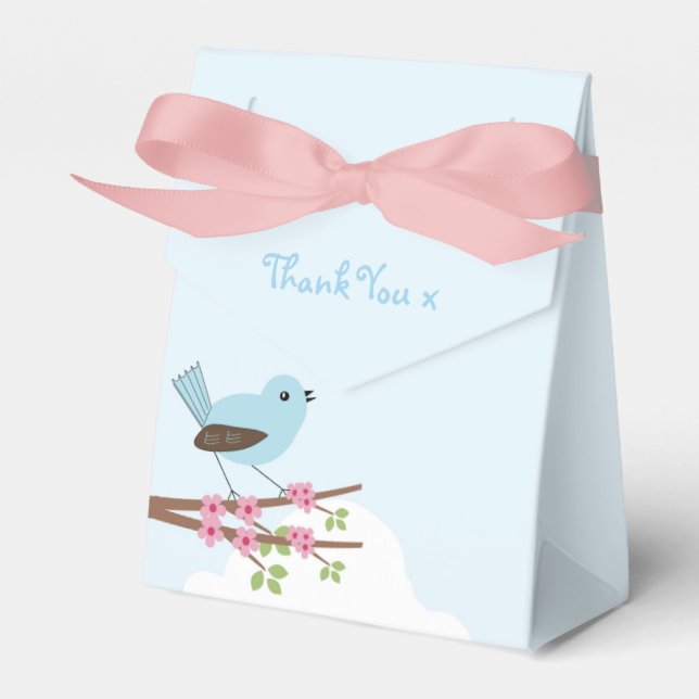 Caja Para Regalos Pájaro azul en árbol florín (Front Side)