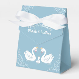 Caja Para Regalos Pájaro cisne de Baby Shower con co-Ed de la Corona