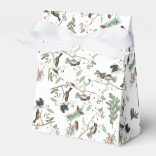 Caja Para Regalos Pájaros de pollo Berries y Pinecones