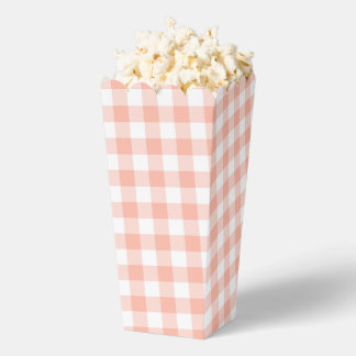 Caja Para Regalos Pale Naranja Gingham Plaid Party Favor Popcorn Box