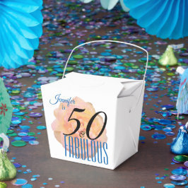 Caja Para Regalos Pale Peach Rosa 50 y Fabulosa fiesta de cumpleaños