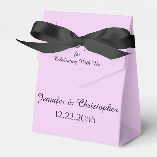Caja Para Regalos Pale Purple Nombres de Partidos de Boda Minimalist (Front Side)