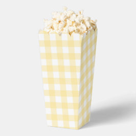 Caja Para Regalos Pale Yellow Gingham Plaid Party Favor Popcorn Box