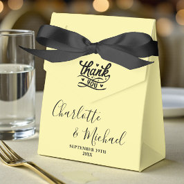 Caja Para Regalos Pale Yellow Script Minimalist Wedding