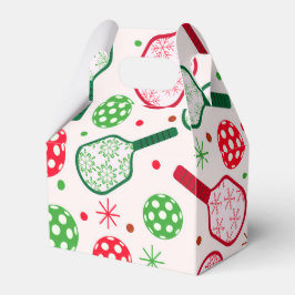 Caja Para Regalos Paletas de Pickleball Rojas y Verdes de Navidad