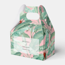 Caja Para Regalos Palm de plátano tropical rosa deja favor de matrim