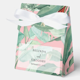 Caja Para Regalos Palm de plátano tropical rosa deja favor de matrim