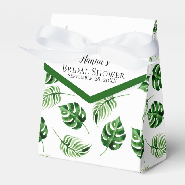 Caja Para Regalos Palm Leaf Tropical Gracias Bridal Shower Favor B (Front Side)