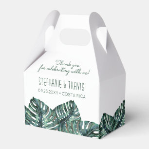 Caja Para Regalos Palm Retro Tropical Monstera Mod Beach Boda Favori