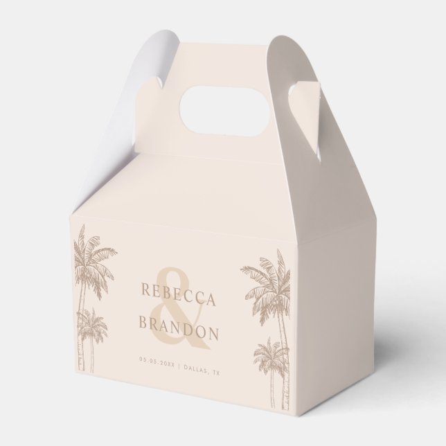 Caja Para Regalos Palm Trees Boho Fall Beach Nombre Boda (Front Side)